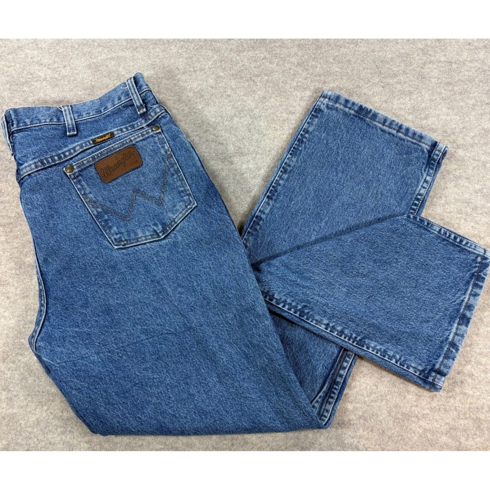 Wrangler 36MWZSW Slim Fit Mens Jeans 36x30 Blue Denim Western Cowboy Cut